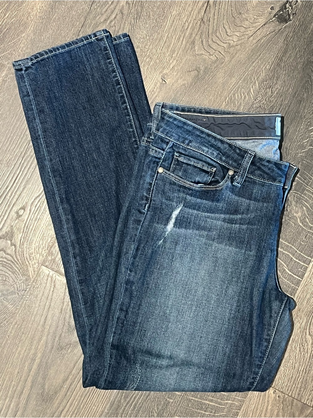 PAIGE Jimmy Jimmy Skinny Jeans Dark Wash Distressed Stretch Denim Size 29